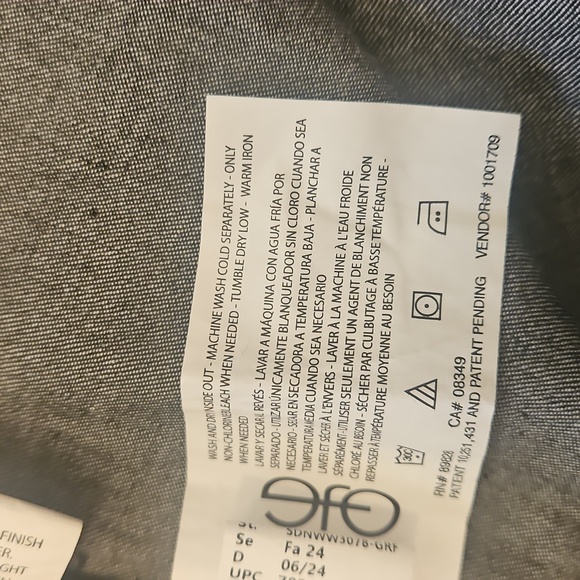 NWT Nine West, Charcoal Denim Long Sleeve Dress, Medium - Picture 7 of 8